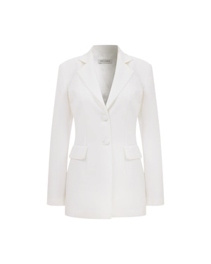 Marylebone Fitted Crepe Blazer Blanche