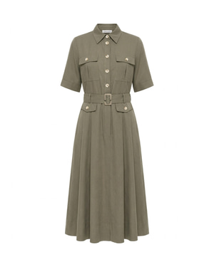 Maya Tencel Belted Midi Shirt Dress