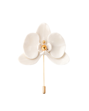 Orchid Brooche - White