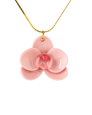 Orchid Mini Porcelain Necklace - Pink