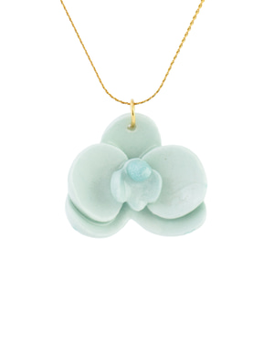 Orchid Mini Porcelain Necklace - Mint