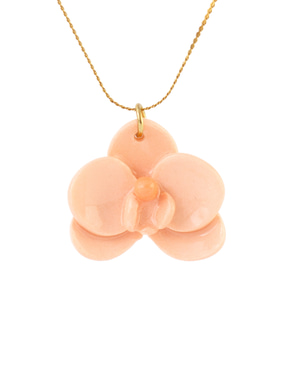 Orchid Mini Porcelain Necklace - Peach