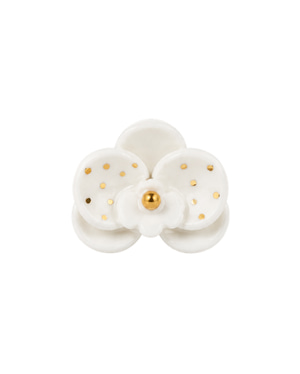 Orchid Mini Porcelain Ring - White
