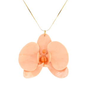 Orchid Porcelain Necklace - Peach
