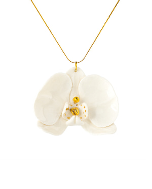 Orchid Porcelain Necklace - White
