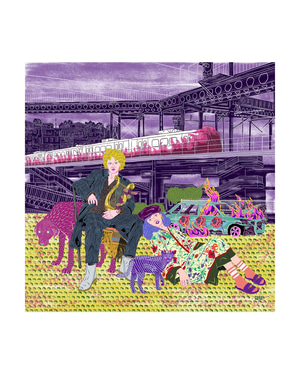 Orpheus & Eurydice Printed Scarf in Silk