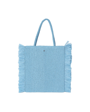 Raffia Leather Detailed Shoulder Bag