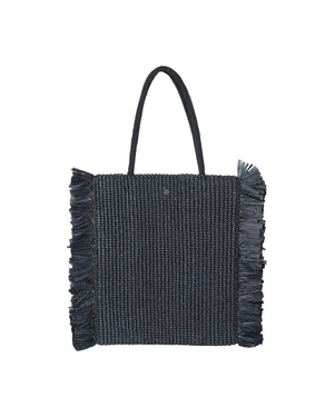Raffia Leather Detailed shoulder bag 