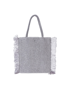 Raffia Leather Detailed Shoulder Bag