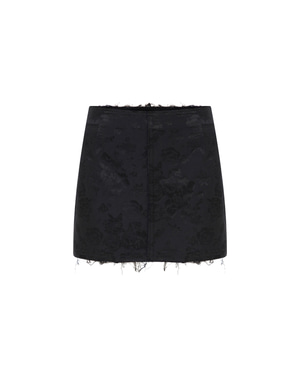 Raw Edge Jacquard Mini Skirt