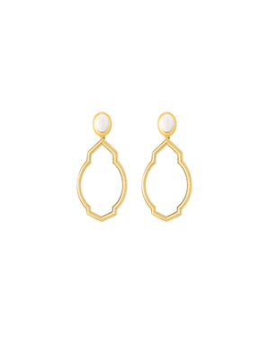 Rune White Earrings
