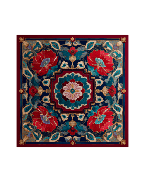 Scarlet Suzani Silk Scarf