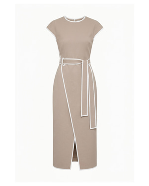 Siena Viscose Midi Dress Beige