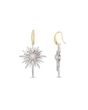 Silver Dangle Sirius Earrings