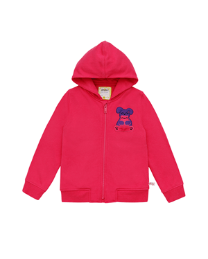Squeaky Fuchsia Zipped Hoodie Sweatshirt