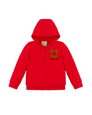 Squeaky Red Zipped Hoodie Sweatshirt