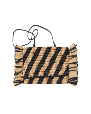 Striped Raffia Bag