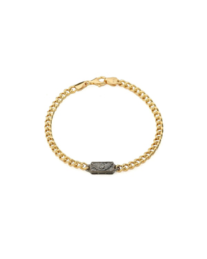 Unisex Silver Gold-Black Chain Bracelet