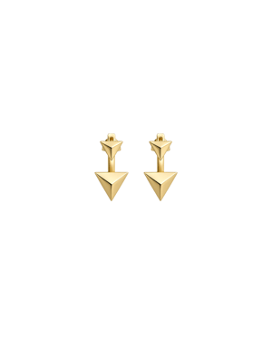 Upsıde Down Gold Plated Earrıngs