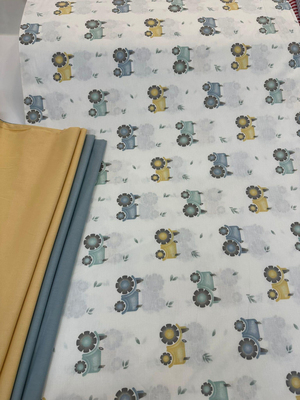 Mini Arabalar Desen Akfil Kumaş D6000 Hardal Su Yeşili