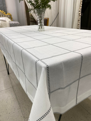 Belen Kareli Masa Örtüsü Gri