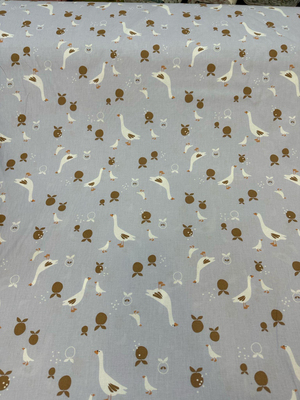 Zemin Kaz Detaylı Premium Poplin D2670 Mavi