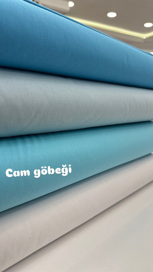 Düz Renk Akfil Kumaş Cam Göbeği