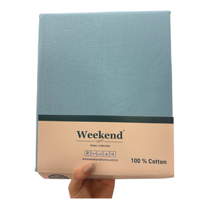 Weekend Tek Kişilik %100 Pamuk Ranforce Lastikli Çarşaf Seti – 100X200 Cm Turkuaz