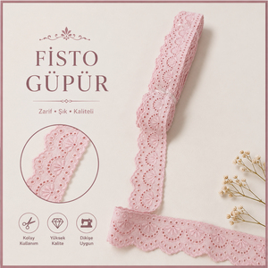 2 Numaralı Desen Fisto Güpür Top Pembe