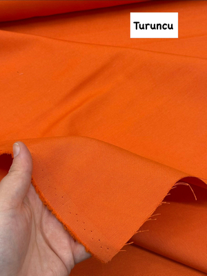 Düz Renk Etuval Cotton Keten Turuncu