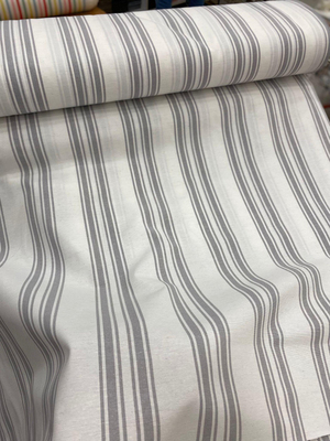 Boyuna Karma Çizgili Etu Cotton Kumaş Gri