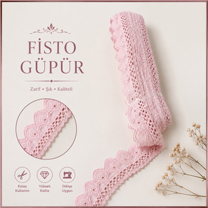 5 Numaralı Desen Fisto Güpür Top Pembe