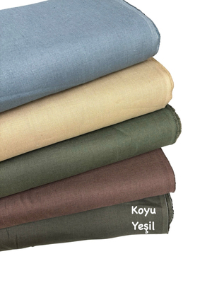 Premium Keten Kumaş Koyu Yeşil