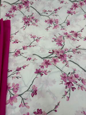 Bahar Dalı Desen Akfil Kumaş D3710 Pembe