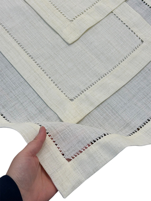 Ajur Detaylı Linen Kumaş Salon Set Açık Taş