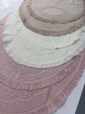 Oval Havlu Paspas Set (Püskül Detaylı)
