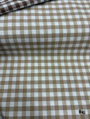 Orta Boy Kareli Etuval Cotton Keten Bej