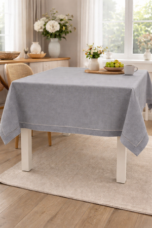 Ajur Detaylı Linen Kumaş Masa Örtüsü