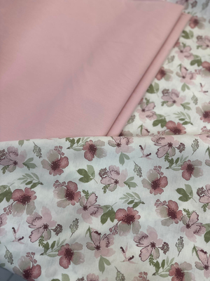 Çiçekya Desen Akfil Kumaş D80380 Gül Kurusu
