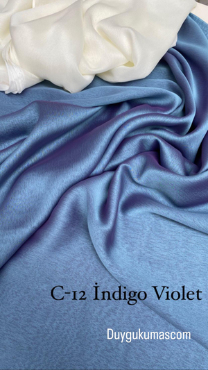 Violet (Fuşya Yansımalı) C12 Janjan Şifon İndigo