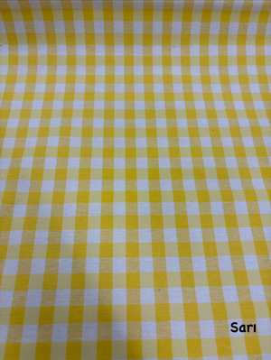 Orta Boy Kareli Etuval Cotton Keten Sarı