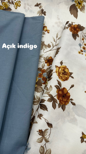 Renkli Bahar Dalı Desen Akfil Kumaş D81000 Mentol