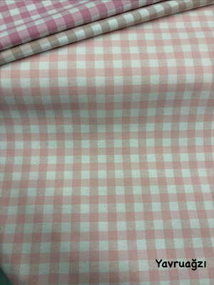 Orta Boy Kareli Etuval Cotton Keten Yavruağzı