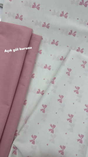 Pembe Fiyonk Desenli Akfil Kumaş D89290 