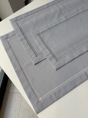 Dublin Çift Sıra El İşi Antika Detaylı Linen Kumaş Salon Set Gri