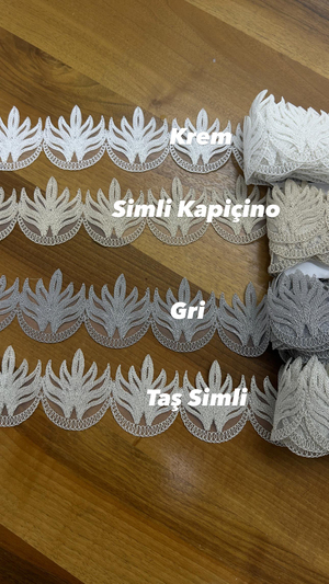 Simli Kapuçino Alev Desen Fransız Güpürü (1 Top)