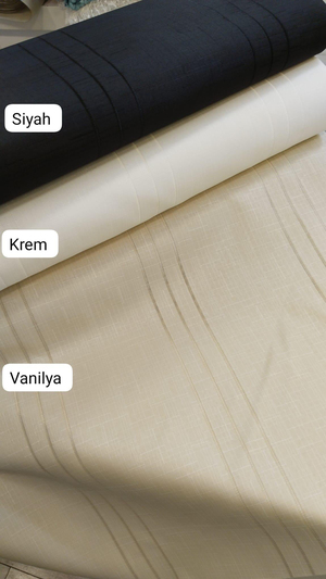 Linea Ajur Detaylı Keten Masa Örtüsü Kumaşı Siyah