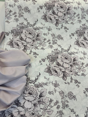 Zemin Eflatun Floral Desenli Akfil D2500 Beyaz
