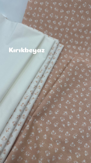 Mini Flora Renkli Zemin Çiçek Desenli Akfil Kumaş D89100 Somon