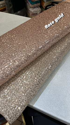 Rose Gold  Zr Çizgi Pul Payet Kumaş